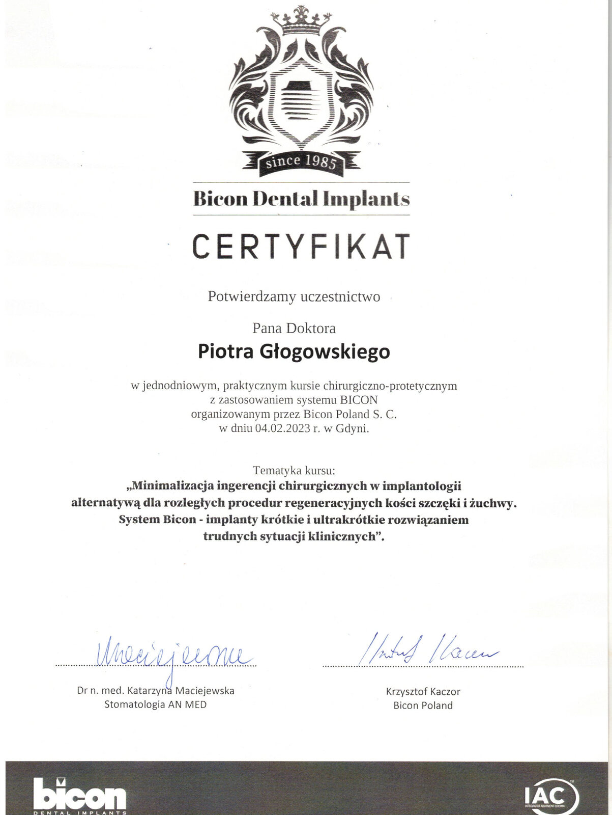 Certyfikat 7