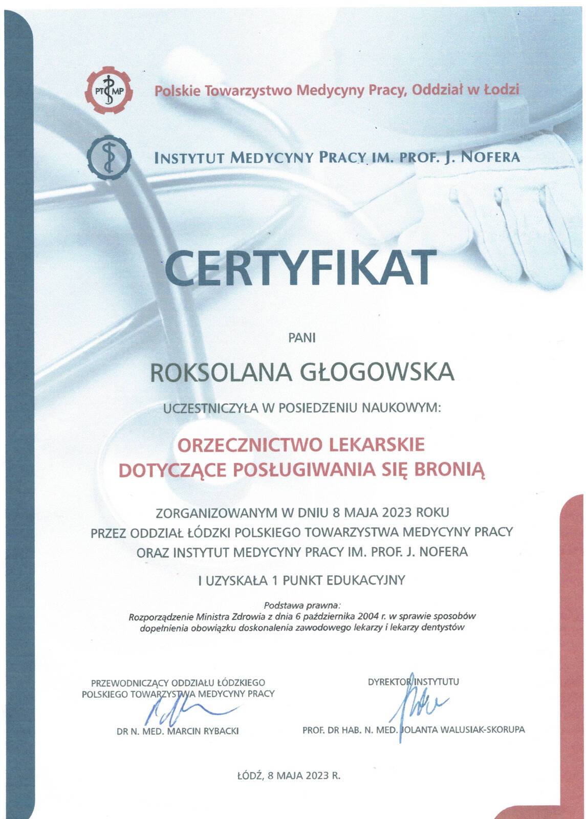 Certyfikat 15