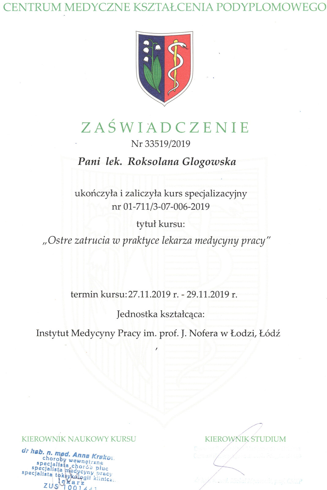 Certyfikat 29