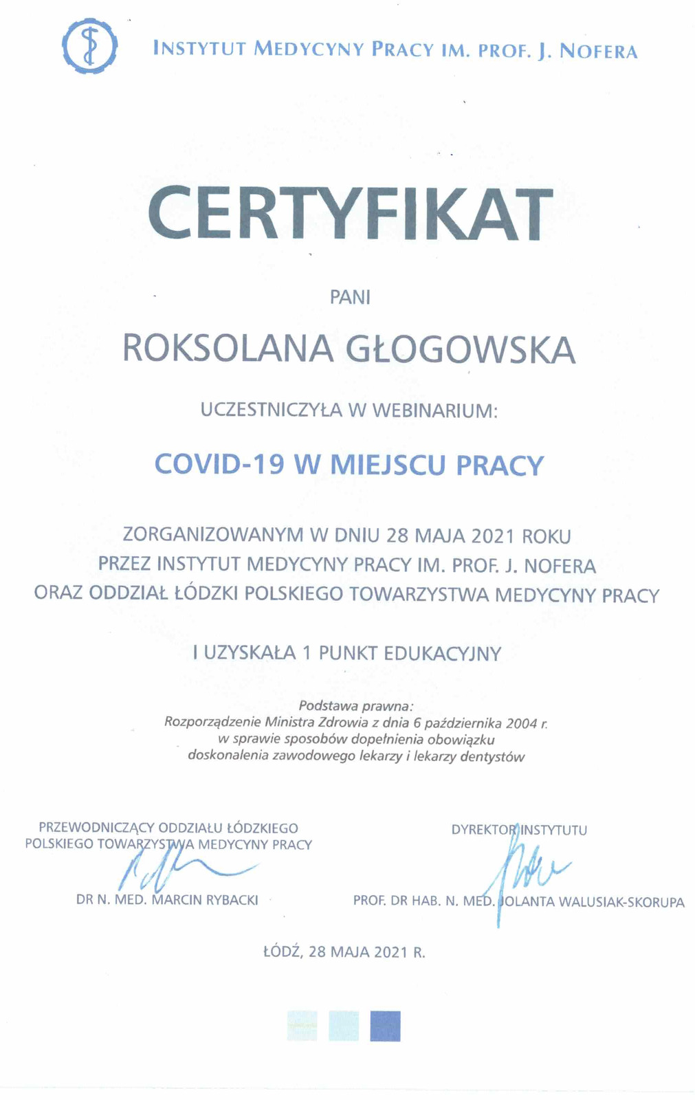 Certyfikat 48