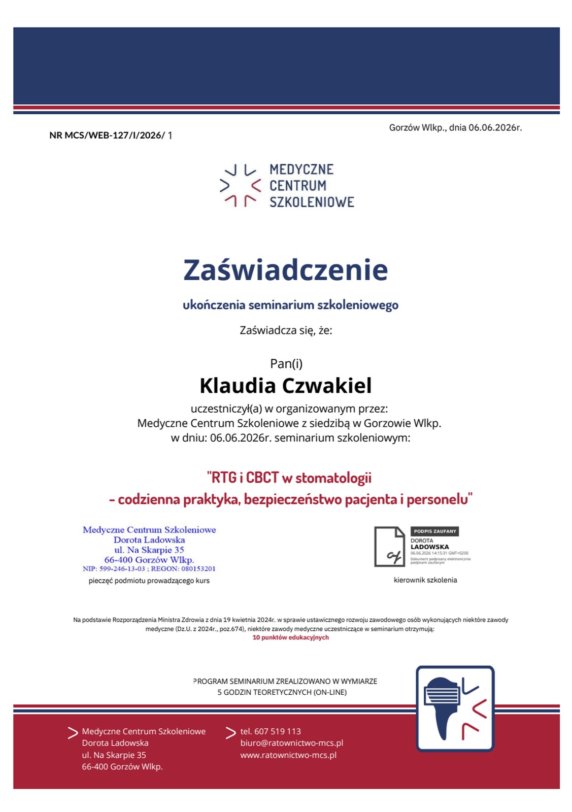 Certyfikat 2
