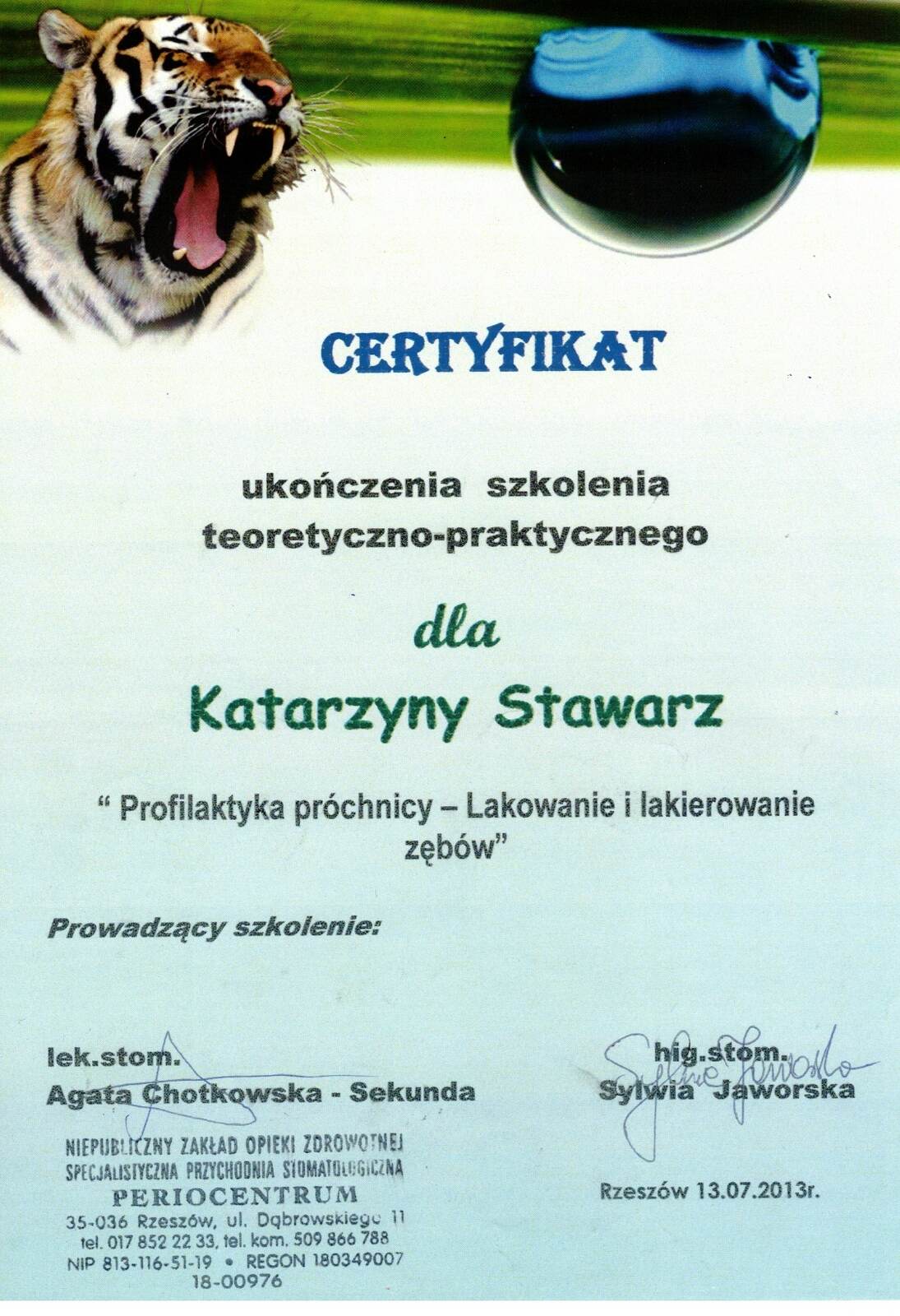 Certyfikat 3